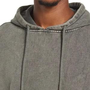 Vente en gros de pulls délavés à l'acide 100% coton sweat à capuche surdimensionné pour hommes design vieilli pour l'hiver - Product Image 4