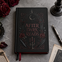 Diario di Lettura Gotico A5 Personalizzato LABON, Copertina Rigida Nera, Quaderno per Recensioni di Libri Dark Romance con Pagine Logo, Regalo per Librerie