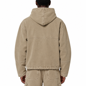 SINEWY Men's Hooded <b>Zip</b>-Up Sweatshirt Oversized 100% Cotton Winter Casual <b>Hoodie</b> with Front <b>Pocket</b> Drawstring Design - Product Image 2
