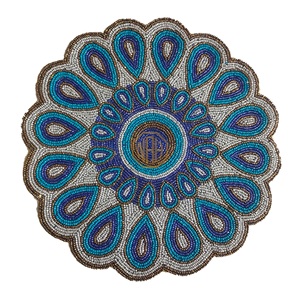 Beaded <b>Placemats</b> Festival Party Decor Round Cotton Table Mat Handmade Factory Exporter Wholesale Supplier in Bulk Ready Stock - Product Image 1