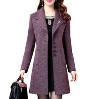 Vente en gros 2025 manteau uni pour femmes meilleure qualité manteau long en laine très vendu manteau long d'automne pour femmes