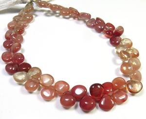 Cuentas de labradorita de andesina roja Natural de 8 hebras de alta calidad, gemas lisas de 6-7mm, piedras preciosas sueltas en forma de corazón - Product Image 2