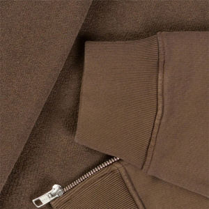 เสื้อฮู้ดซิปแบบกำหนดเองผู้ผลิตผู้ชายเสื้อฮู้ดผ้าฝ้ายบ็อกซี่มีซิปพิมพ์พัฟธรรมดา - Product Image 3