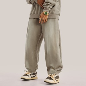 Pantalones Deportivos Casuales de Otoño-Invierno, Ligeros (360g), Teñidos por Pulverización, Lavados, de Longitud Media, Planos, Transpirables, de Secado Rápido, con Cierre de Cordón y Detalles Deshilachados - Product Image 3