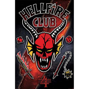 Stranger Things 4 Home Decor <b>Poster</b> Featuring Hellfire Club Emblem Rift Offset and Digital Printing on Canvas - Product Image 1