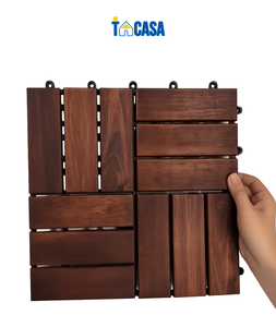 Outdoor <b>Interlocking</b> Wood Deck <b>Tiles</b> 30x30cm Waterproof Balcony <b>Flooring</b> DIY Wooden Garden Patio <b>Tiles</b> Solid Wood Decking - Product Image 1