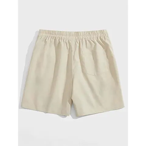 Summer Eco-Friendly Men's High-Waist Fitness Beach Shorts Qui Dry Cotton Heavyweight Washed Embroidered Pockets High Visibility - Product Image 4