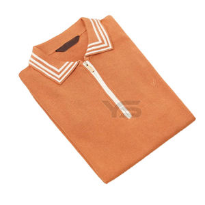 Venta caliente logotipo personalizado Polo camisa algodón/Spandex transpirable en blanco Polo camiseta cremallera frontal estilo polos para hombres - Product Image 6