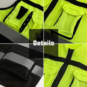 Hi Vis, ropa de trabajo de invierno, chaleco de seguridad reflectante, ropa de trabajo para hombre, chaleco de trabajo con múltiples bolsillos, chalecos de seguridad para motocicleta - Product Image 4