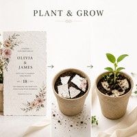 Invitation de mariage personnalisée en papier semence, carte d'invitation plantable avec enveloppe pour événements, impression en gros