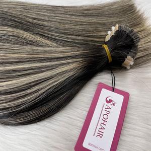 Venta al por mayor de calidad superior recta Balayage cinta Normal extensiones de cabello Natural recto cinta Normal pelo - Product Image 4