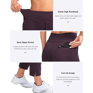 กางเกงกีฬาผู้หญิงกางเกงกอล์ฟยืดตรงน้ำหนักเบาระบายอากาศผ้าทอลายทแยงกางเกงกีฬาผู้หญิง - Product Image 5