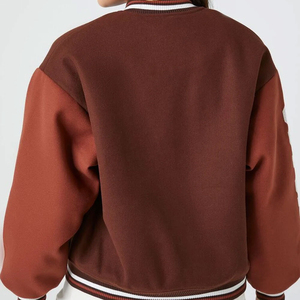 Veste universitaire pour femmes Veste de baseball à manches longues Épaule tombante Vestes universitaires Letterman personnalisées - Product Image 2
