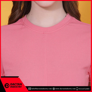 Vente chaude Femmes 100% Coton Crop Top Chemises OEM Service Logo Personnalisé Usine Bas Prix pour l'été avec Logo Avant Position - Product Image 6