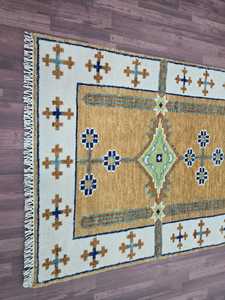 Tapis de luxe noué à la main pour couloir, tapis élégant en laine fait main à prix abordable, tapis de maison brodé antidérapant - Product Image 6