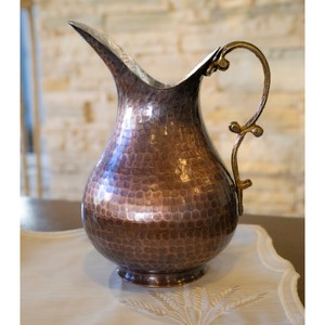 Jarra de cobre hecha a mano de 2 litros, jarra de cobre vintage, olla de cobre única, Decoración de cocina de cobre - Product Image 6