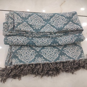 Manta de Jacquard con patrón de Damasco personalizable, suave y portátil, al aire libre para dormitorio, regalo de vacaciones, venta al por mayor - Product Image 5