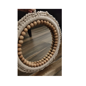 Wholesale Price Macrame Wall <b>Mirror</b> Natural Finishing Christmas Decoration Wall Mounted <b>Mirror</b> Attractive Looks for Home Decor - Product Image 2