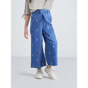 Pantalon Palazzo en Jean Taille Haute à Coupe Droite et Jambes Larges à Motifs Floraux pour Femme, OEM ODM, en Toile Respirante, Collection Printemps, Vente en Gros - Product Image 2
