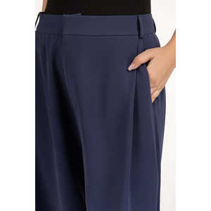 Pantalones de Pierna Ancha de Cintura Alta, Estilo Casual, Corte Regular, WM-TRC-WS25-301, Tela Crepé Antiarrugas - Product Image 3