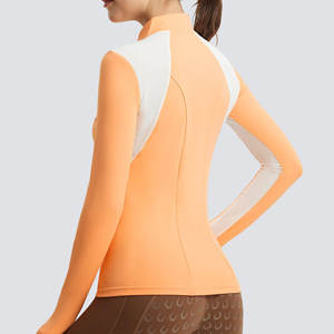 เสื้อเบสเลเยอร์สำหรับขี่ม้าคุณภาพสูง ระบายอากาศได้ดี แห้งเร็ว ผลิตตามสั่งสำหรับผู้หญิง สีพื้น พร้อมโลโก้แบบกำหนดเองและบริการพิมพ์ - Product Image 2