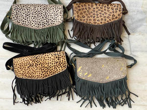 กระเป๋าสะพายพาดลำตัวหนังแท้พิมพ์ลายสัตว์สไตล์ตะวันตกใหม่ - Product Image 6