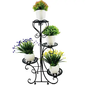 Hot Selling 3 Tier Outdoor Garden Furniture Metal Iron Flower Pot Planter Stand Decorativo jardim Prateleira Rack nova chegada