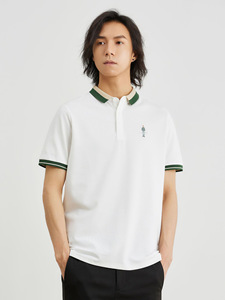 เสื้อเชิ้ตโปโลแขนสั้นมีรูระบายอากาศผ้าไอซ์ซิลค์เสื้อแฟชั่นแนวธุรกิจสำหรับผู้ชายใหม่ฤดูร้อน - Product Image 3