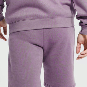 Solid Plus Size Winter Pullover Hoodie & Shorts Set for Men-Casual Sports Activewear - Product Image 5