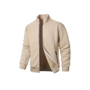 Veste de printemps et d'automne pour hommes, design jacquard chic avec col montant pour le printemps, l'automne et l'été, service OEM disponible - Product Image 4