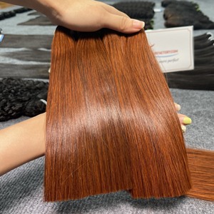 Giá cả phải chăng hoàn hảo màu cam mượt xương thẳng phần mở rộng tóc con người, dệt tóc tự nhiên, không rụng hoặc rối - Product Image 3