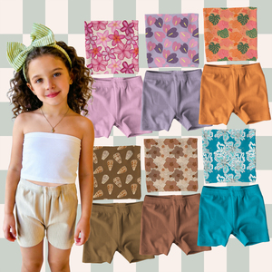 Nouveauté Ensemble deux pièces pour enfants et bébés été Imprimé hawaïen Top tube Shorts unis Tenues élégantes et mignonnes pour filles de 0 à 16 <span class=keywords><strong>ans</strong></span> - Product Image 1