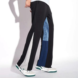 Vêtements de sport d'hiver tendance pour hommes Pantalon de survêtement évasé en coton épais avec survêtement empilé taille haute en toile éponge - Product Image 5