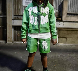 Ensemble de vêtements de sport d'été en coton respirant à séchage rapide pour hommes avec haut complet et short de sport Ensembles pour hommes - Product Image 1