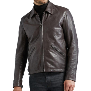 Veste tendance en cuir pour hommes, motards, vélo à séchage rapide, respirant, col montant, vestes en cuir de moto, vente en gros OEM - Product Image 4