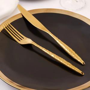 Luxury Eco-Friendly Wedding <b>Wood</b> <b>Cutlery</b> Set with Textured Handles Modern Dining Utensils Elegant Hammered Silverware - Product Image 6