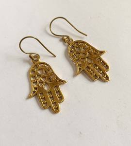 Nueva tendencia Bonito aspecto Latón Plata esterlina Chapado en oro Conectores en forma de mano Pendiente Joyería hecha a mano MANGALMAY CORPORATION - Product Image 3