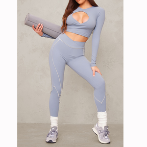 Vêtements de sport de yoga pour femmes, ensembles de yoga pour l'entraînement, costume de sport en nylon mince, ensemble de leggings de yoga pour femmes, leggings de sport pour femmes - Product Image 4
