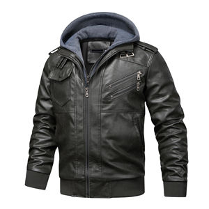 Chaqueta de cuero con logotipo personalizado para hombre, chaqueta de cuero de moda con cremallera para hombre, servicio OEM - Product Image 1