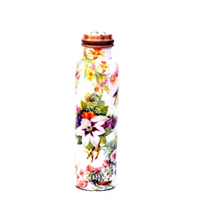 Custom 1L Sport Style Luxury Copper Water <b>Bottle</b> Handcrafted Enamel Design with <b>Drinking</b> Lid Premium Drinkware for Boiling Water - Product Image 6
