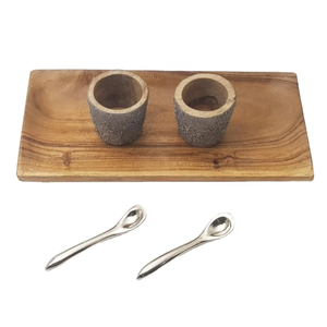 Trending Horn Plateau de service Serveur de fête moderne Rectangle jetable en bois et résine personnalisé - Product Image 6