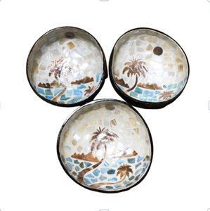 Cuenco de coco creativo natural vegano ecológico recién llegado con incrustaciones de perlas hecho de proveedor de fábrica de Vietnam - Product Image 3