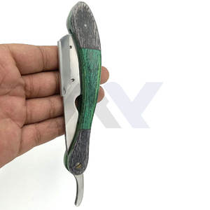 Rasoirs de barbier à lame interchangeable en acier inoxydable avec manche en bois, logo personnalisé, soins personnels, emballage personnalisé, impression de logo - Product Image 3