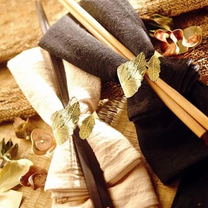 Porte-serviette unique en forme de feuille d'or pour table de mariage, hôtel, salle à manger, glamour - Product Image 3