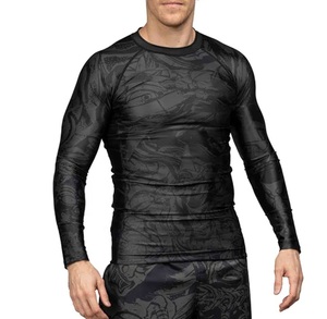 Top Tendance Hommes Compression Fit Athletic Shirt Finition Brillante Protection UV Logo Personnalisé Full Sleeve Rash Guards sur Meilleure Vente - Product Image 2