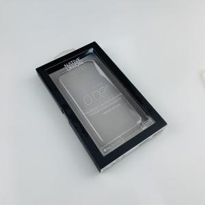 Cajas de papel de cajón deslizante negro personalizado de lujo con ventana transparente de gancho para embalaje de cajas de teléfono - Product Image 2