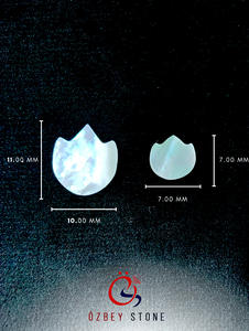 Vente en gros 7x7 et 10x11 Nacre plate en forme de fleur de tulipe pour la fabrication de bijoux - Product Image 2