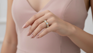 Bague Éternité Luxe Deux Tons avec Diamants en X pour Femme, Idéale pour Mariages, Tenues Tendance, Cadeaux et Usage Quotidien Élégant - Product Image 5