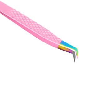 Pinzas de extensión de pestañas de acero inoxidable personalizables con aceptación de logotipo de punta de fibra para mejorar las pestañas - Product Image 3