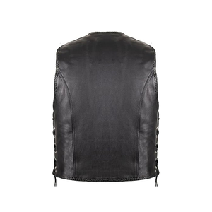 Gilet de motard sans manches en cuir pour homme, tendance hiver 2025, avec fermeture à boutons, pour la rue et la conduite, vêtements d'extérieur - Product Image 3